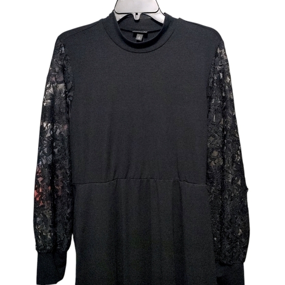 Torrid At The Knee Jersey Lace Sleeve Mock Neck Skater Dress Womens Plus Size 1X - Picture 7 of 13